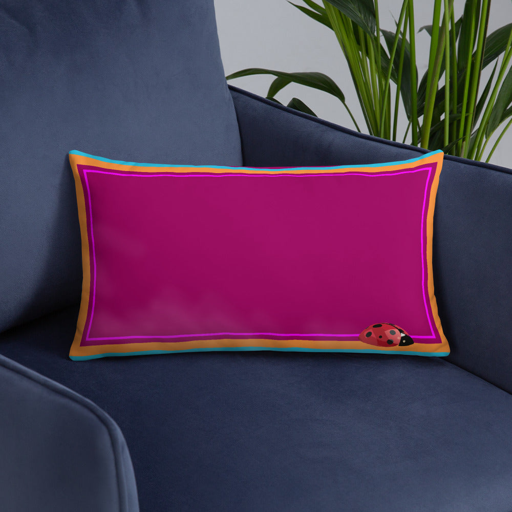 Colorful Ladybug Premium Pillow 12"x20"