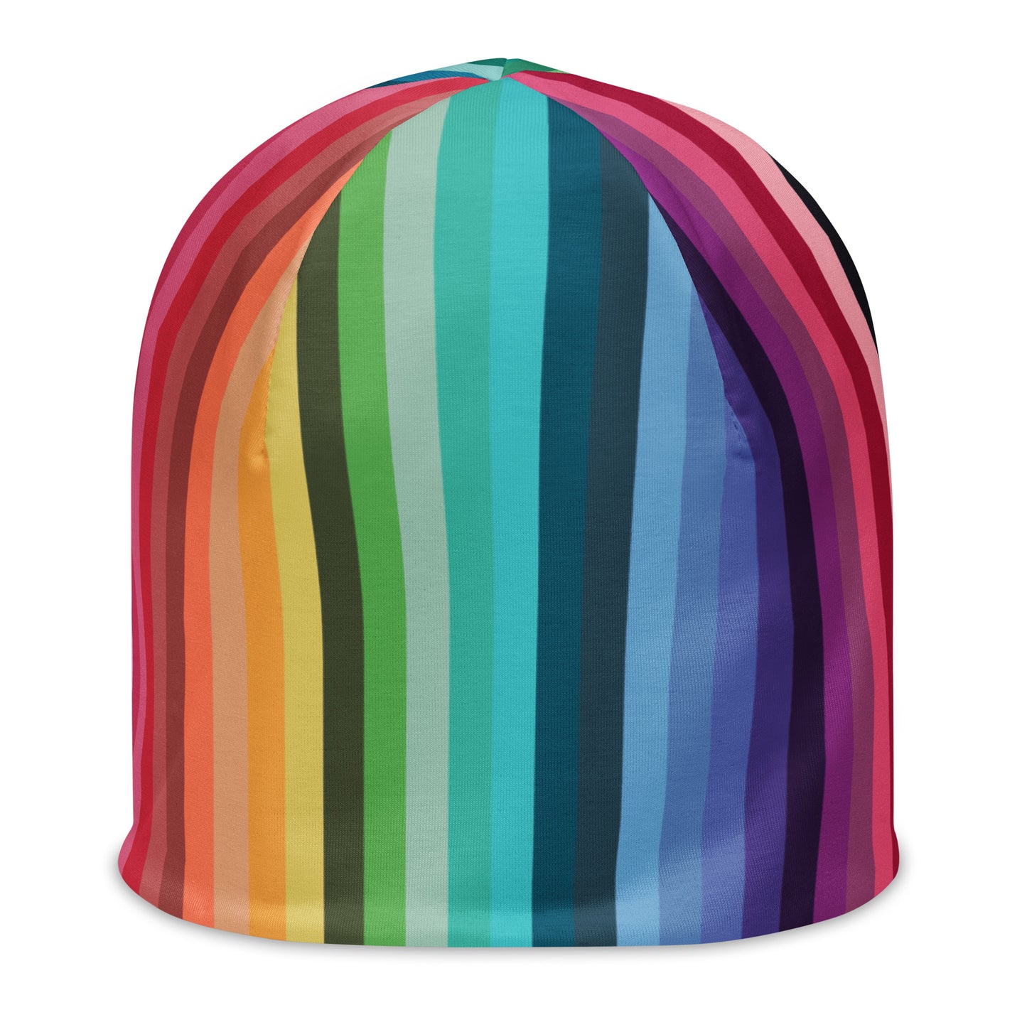 Rainbow Stripes All-Over Print Beanie