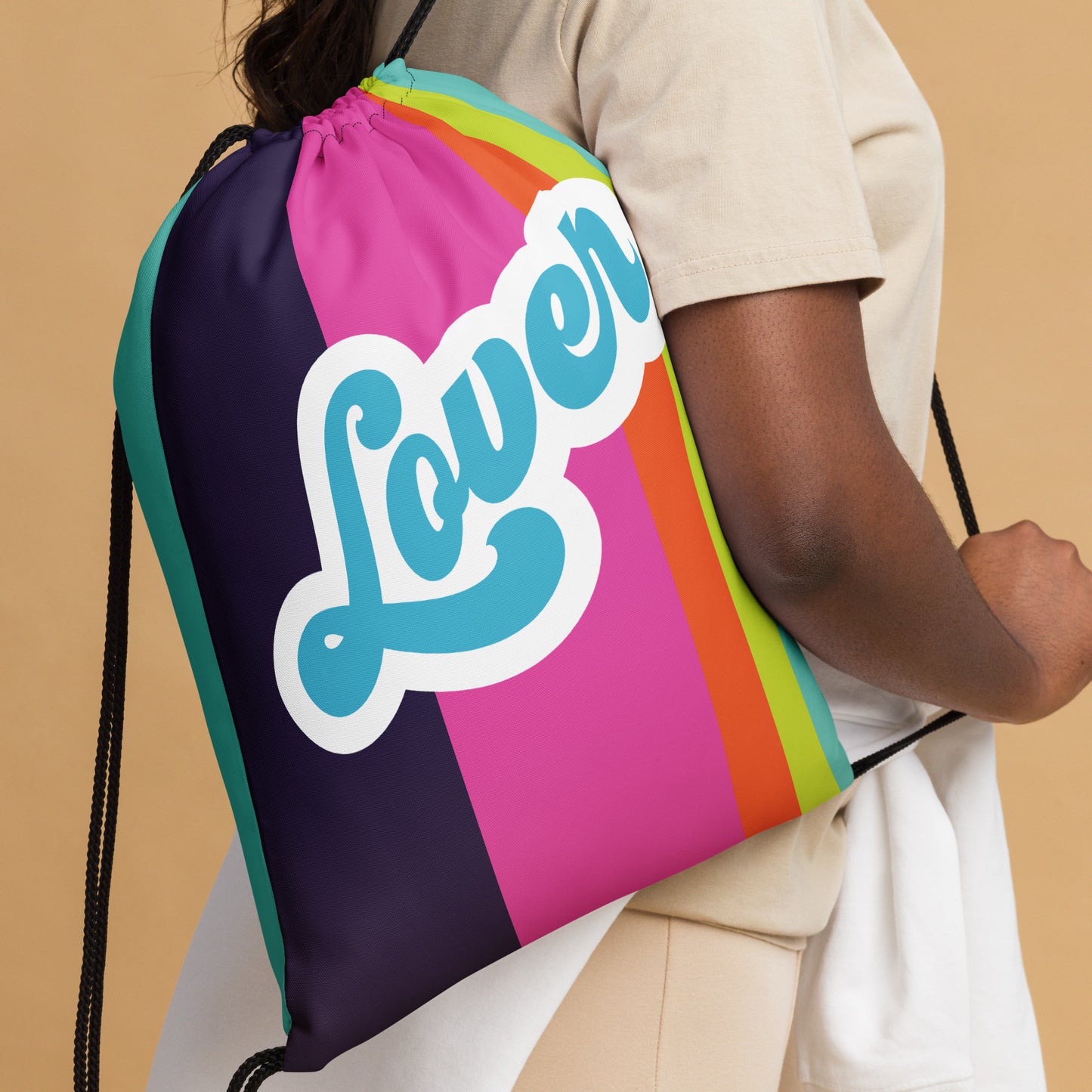 Love Stripes Drawstring bag