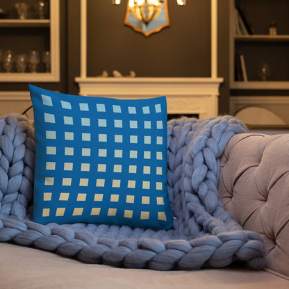 Blue Gradient Squares Premium Pillow