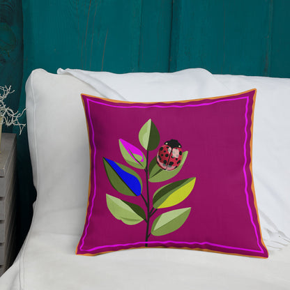 Colorful Ladybug Euro Premium Pillow