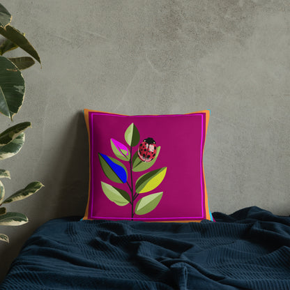 Colorful Ladybug Euro Premium Pillow