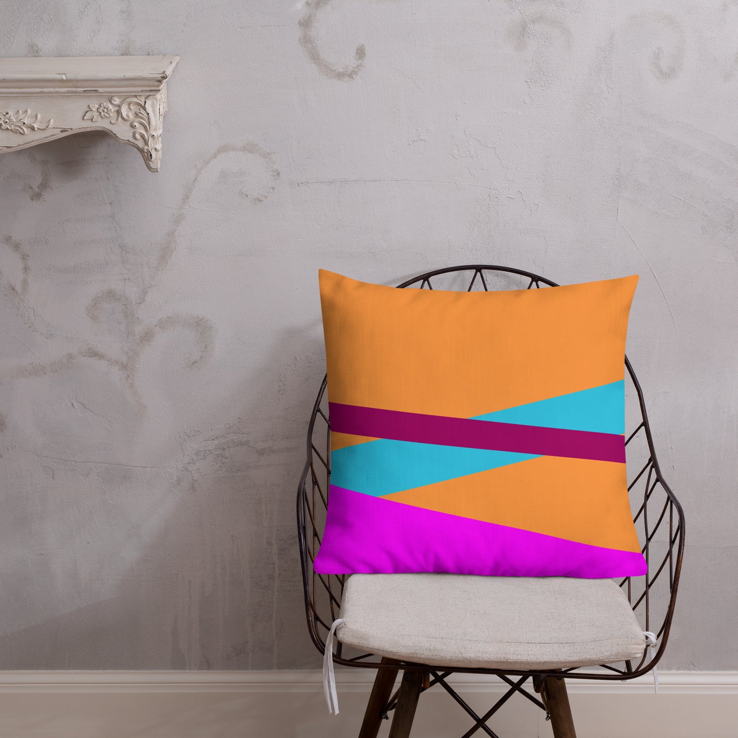 Colorful Blocks Ladybug Premium Pillow
