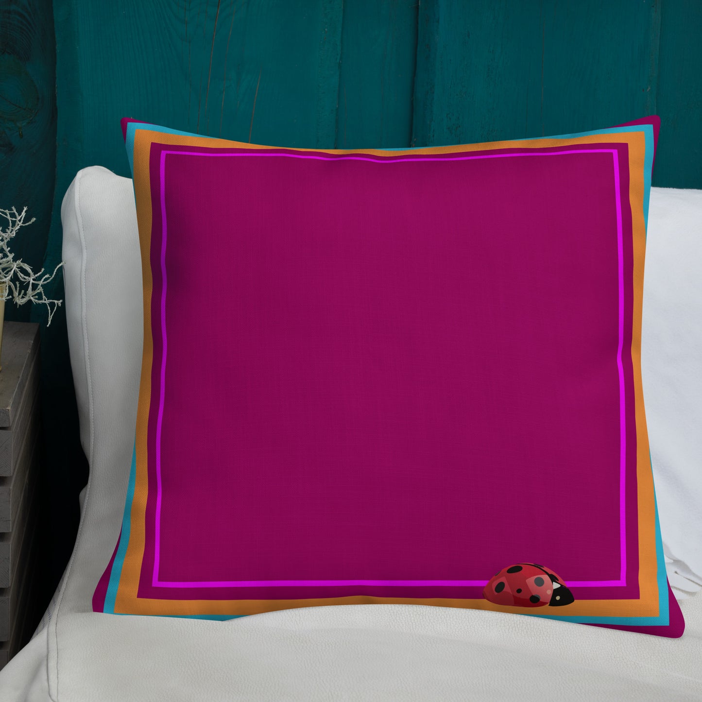 Colorful Ladybug Euro Premium Pillow