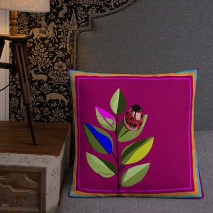 Colorful Ladybug Euro Premium Pillow