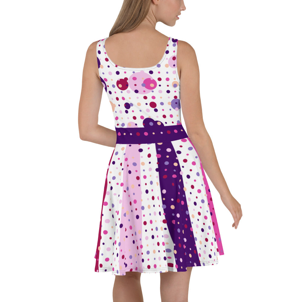 Color Dots & Stripes Skater Dress