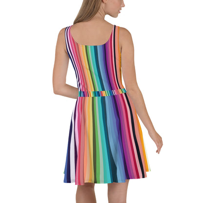 Rainbow Stripes Skater Dress