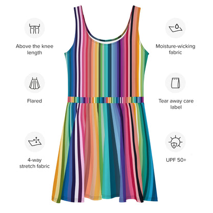 Rainbow Stripes Skater Dress