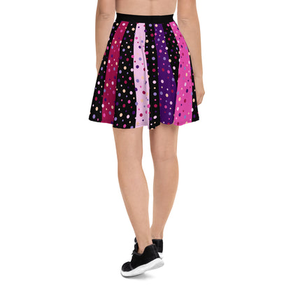 Color Dots & Stripes Skater Skirt