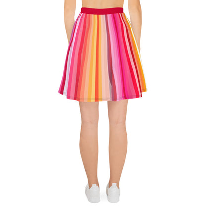 Garnet Stripes Skater Skirt