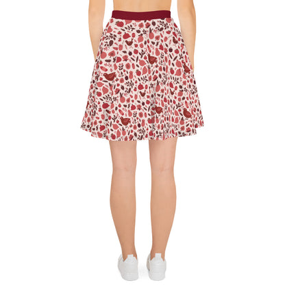 Tropical Bird & Fruits Skater Skirt