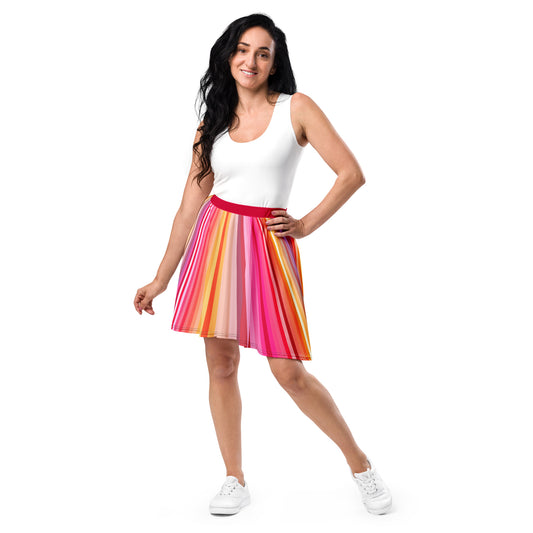Garnet Stripes Skater Skirt