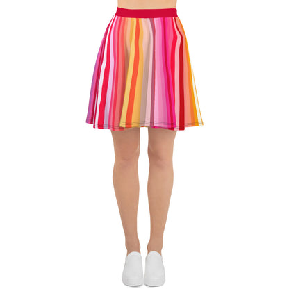 Garnet Stripes Skater Skirt