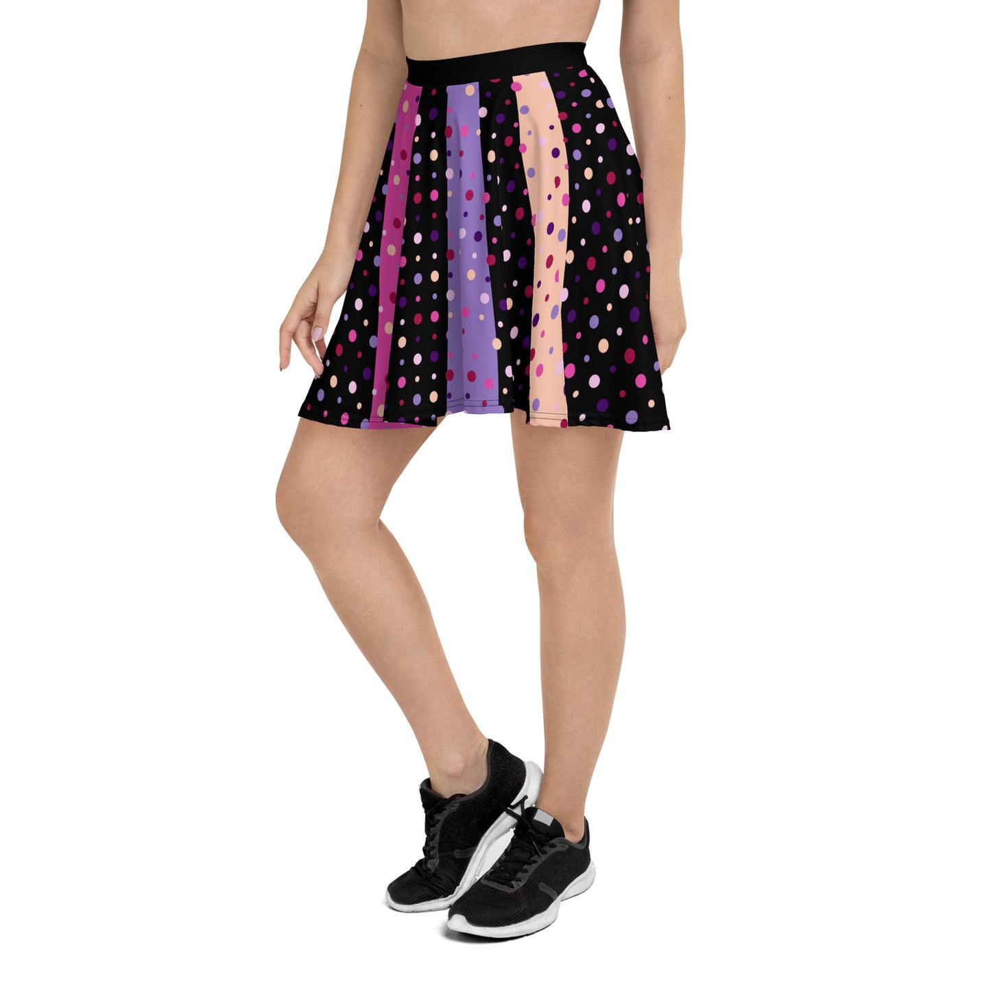 Color Dots & Stripes Skater Skirt