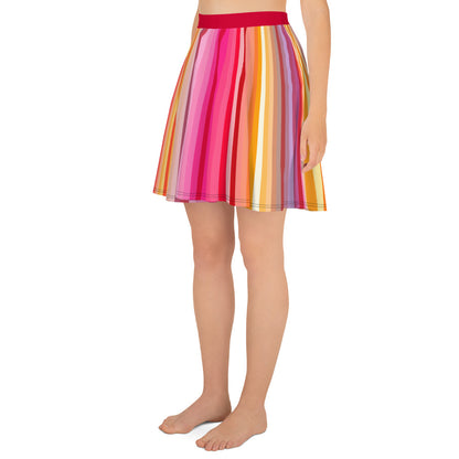 Garnet Stripes Skater Skirt