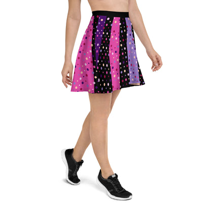 Color Dots & Stripes Skater Skirt