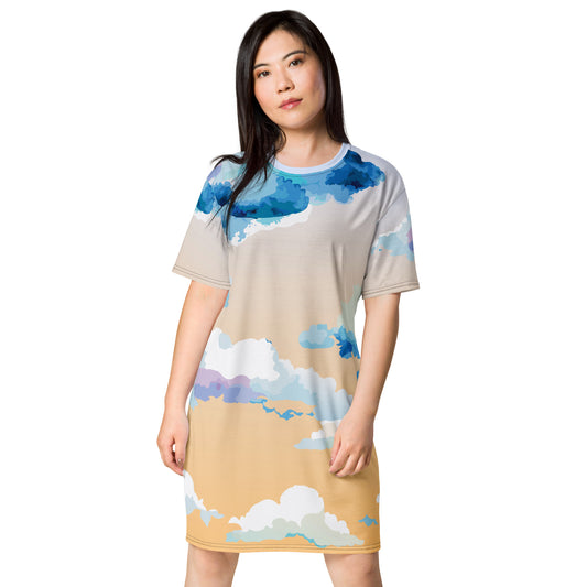 Pastel Clouds T-shirt dress
