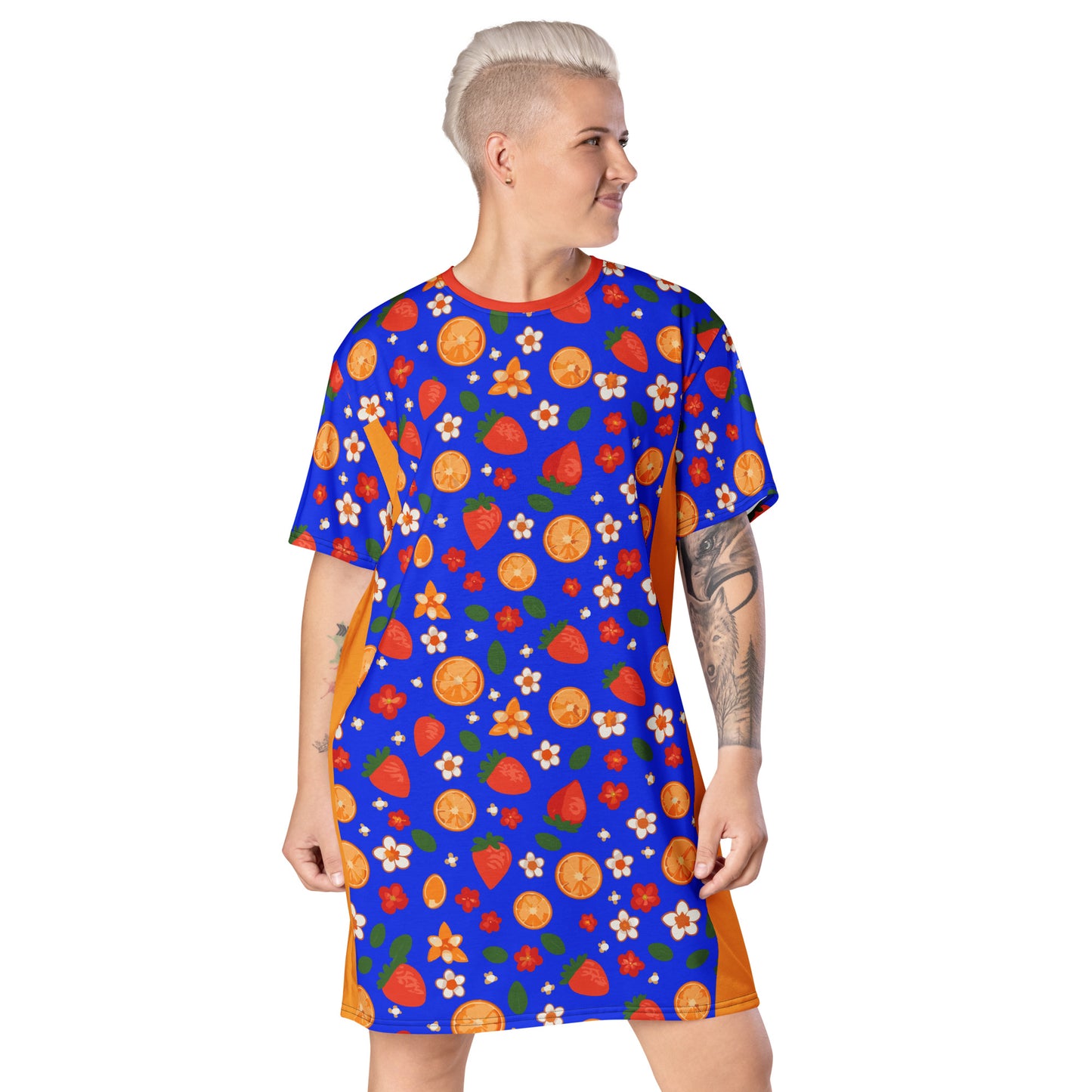 Tropical Strawberry Punch T-shirt dress