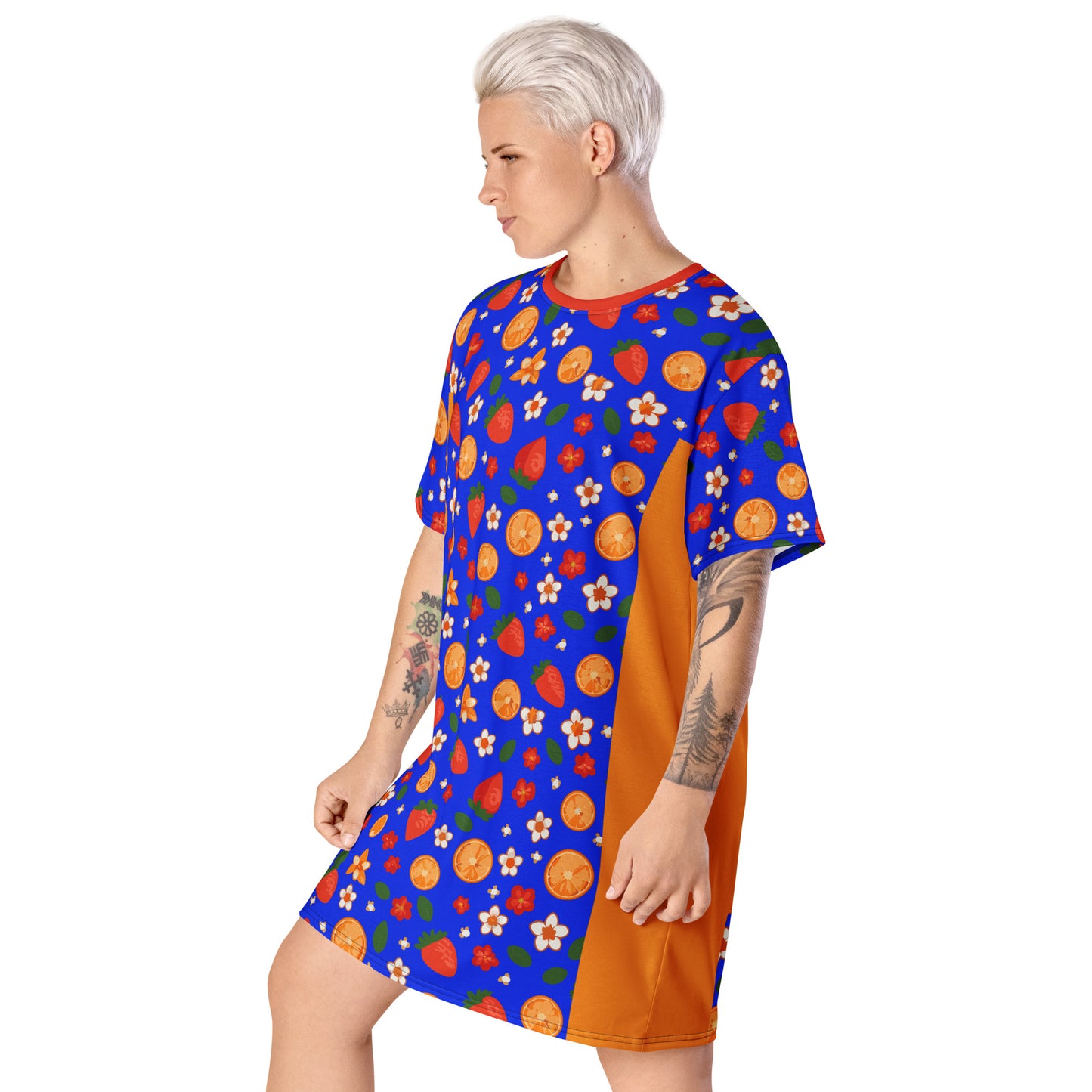 Tropical Strawberry Punch T-shirt dress