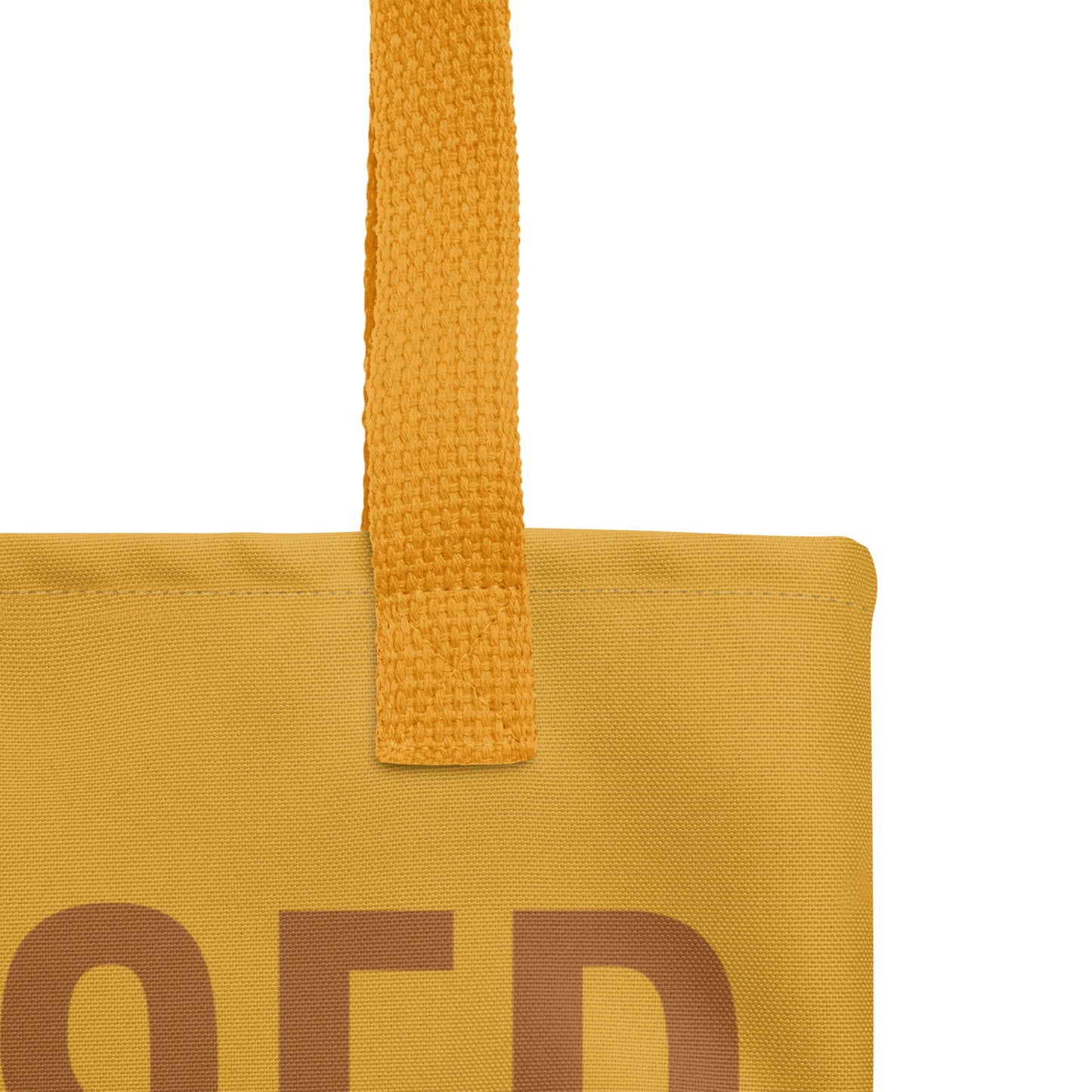 Cool original tote bag in yellow, with BLESSED text, and flower monoline design