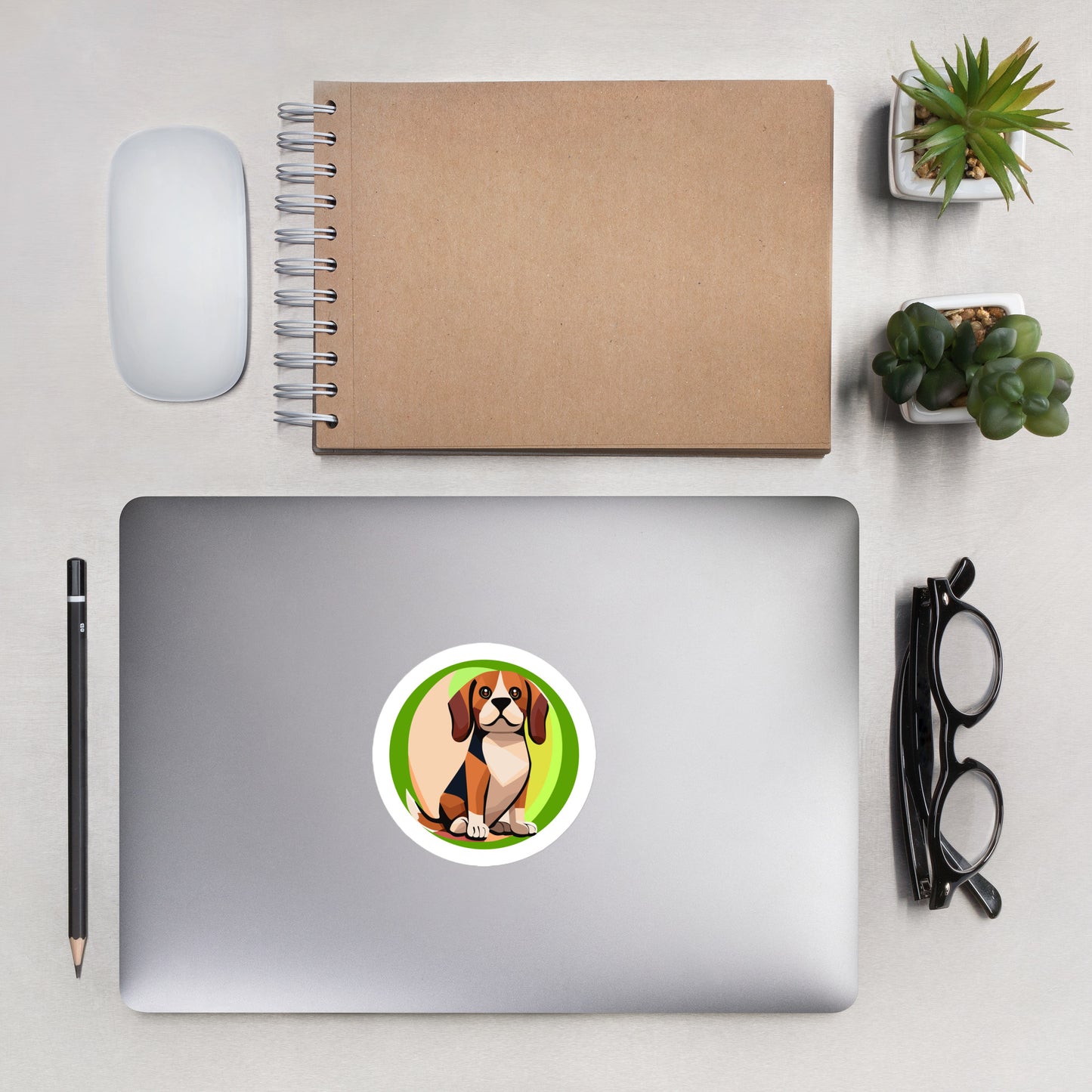 Beagle Green Bubble-free Stickers