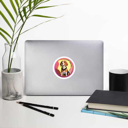 Beagle Pink Bubble-free Stickers