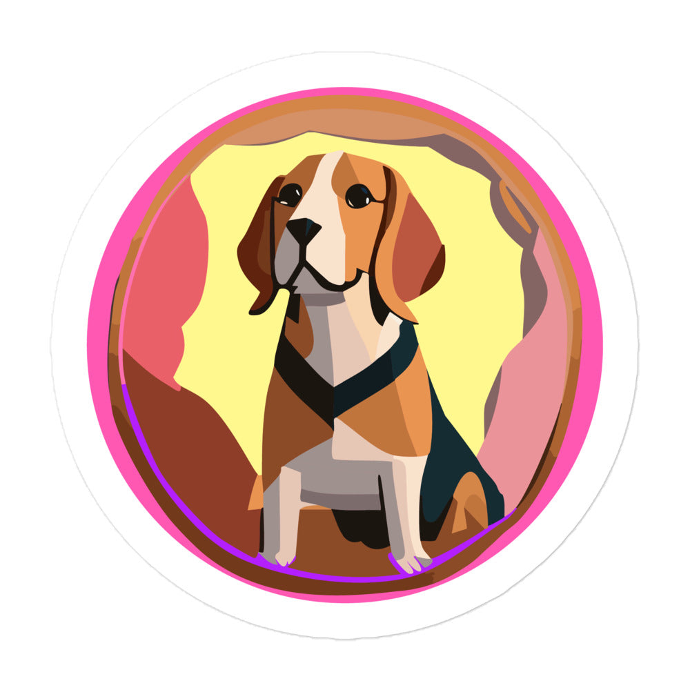 Beagle Pink Bubble-free Stickers