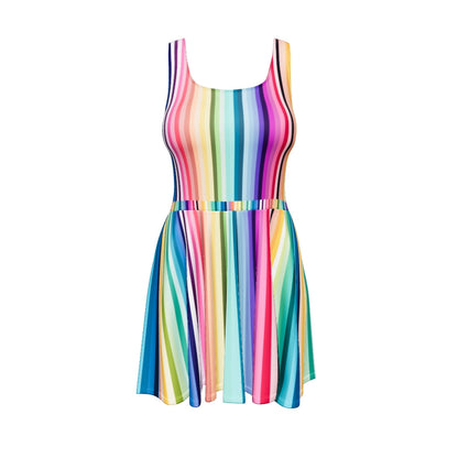 Rainbow Stripes Skater Dress